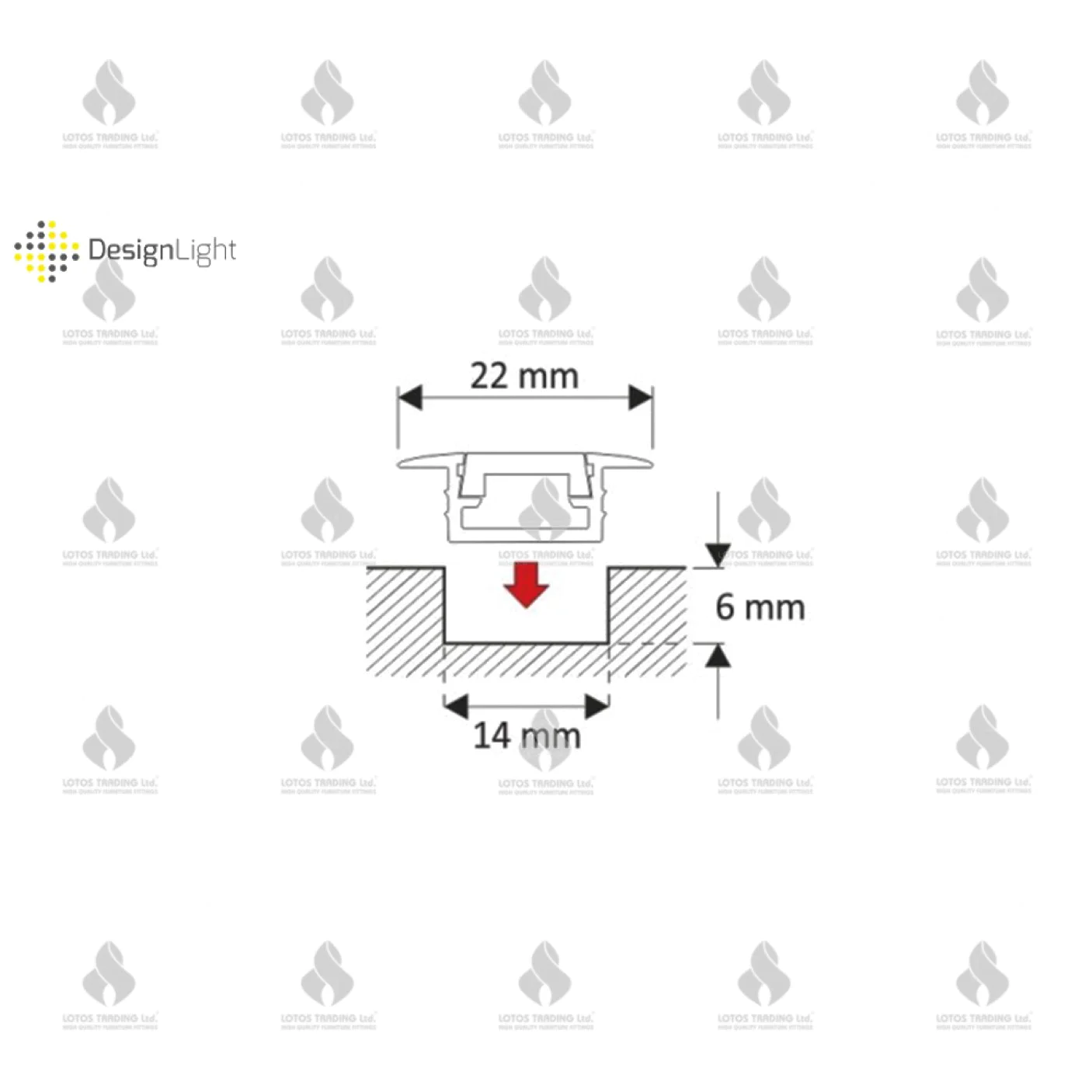 31.260.01 Алуминиев профил за LED лента за вкопаване, алуминий