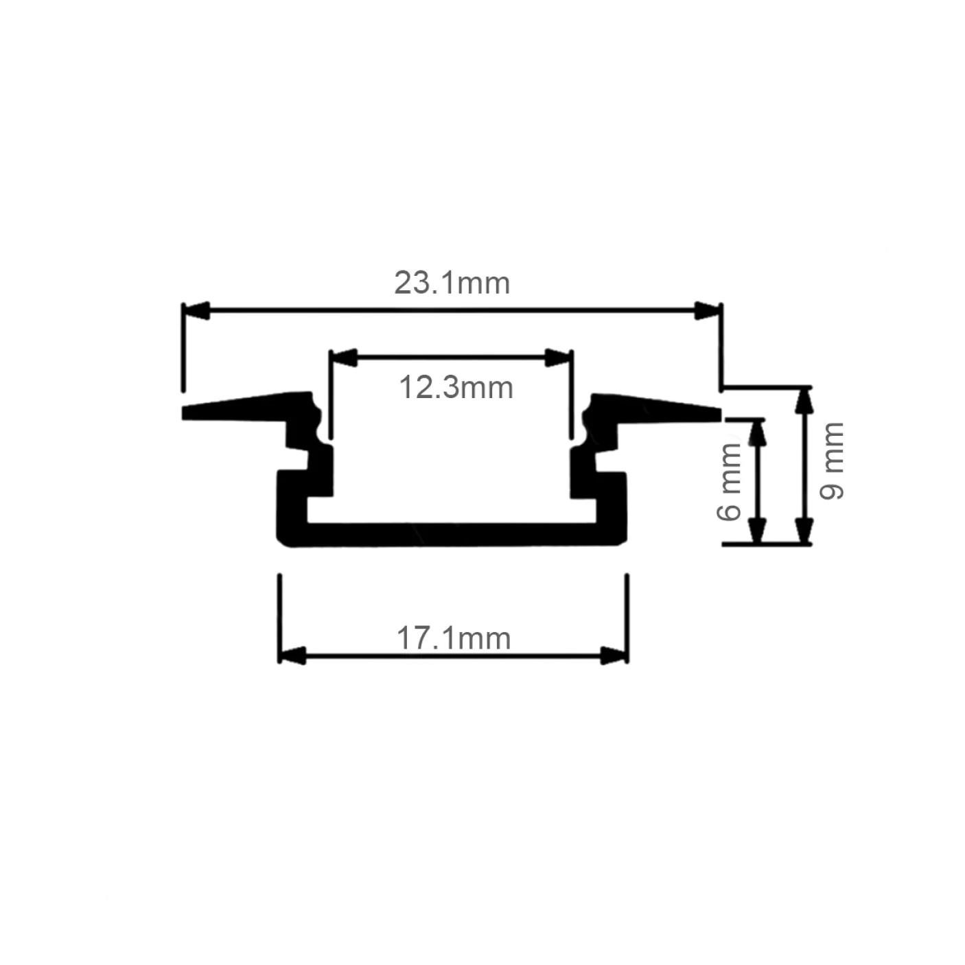 31.250.01 Алуминиев вкопаем профил за LED лента - плитък