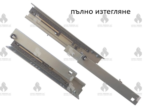 18.410 IVENTO Тандемен водач за кошница за бутилки и препарати с подвижна планка за скрит монтаж D-450mmнтаж