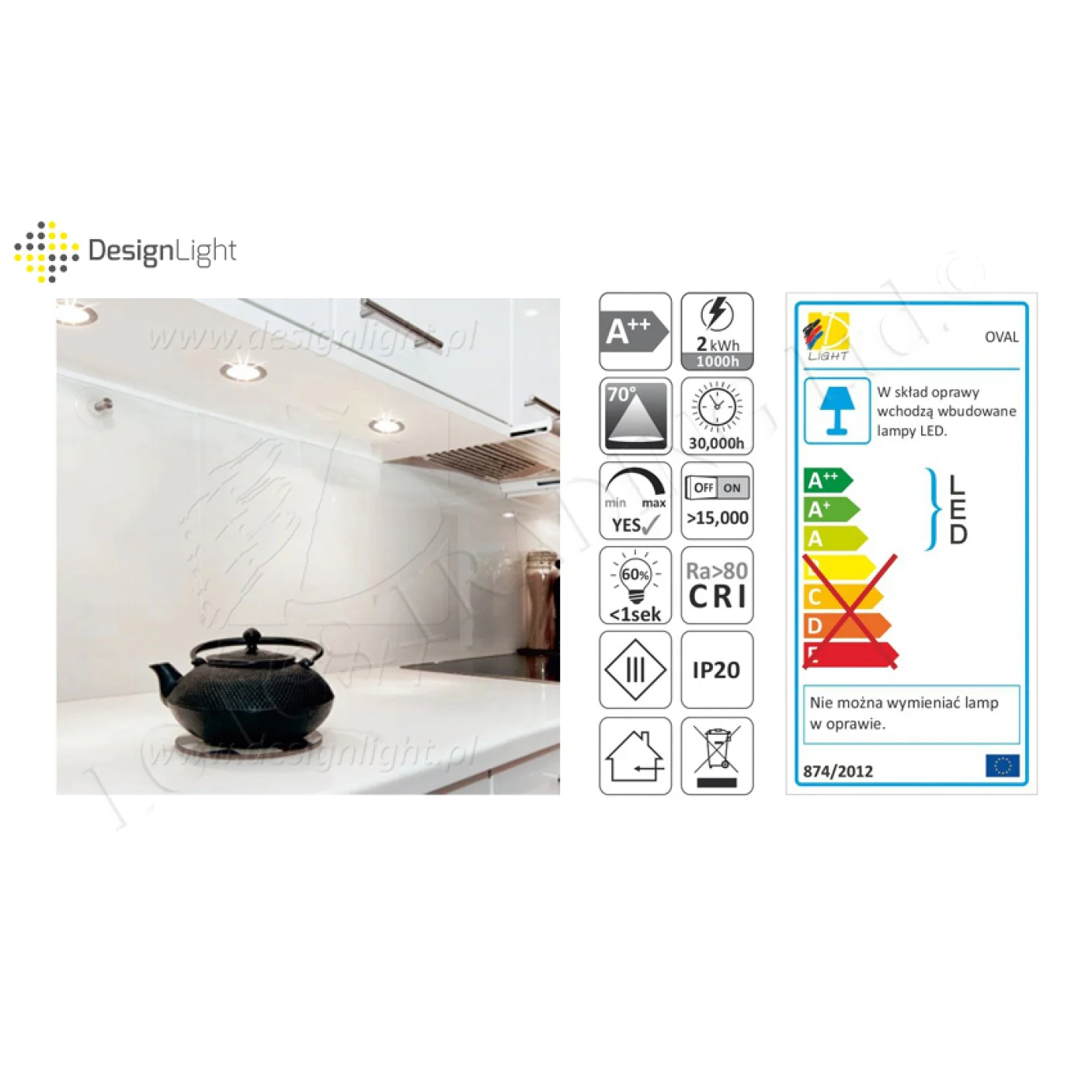 31.300 OVAL ЛЕД ЛУНА 2W 12VDC