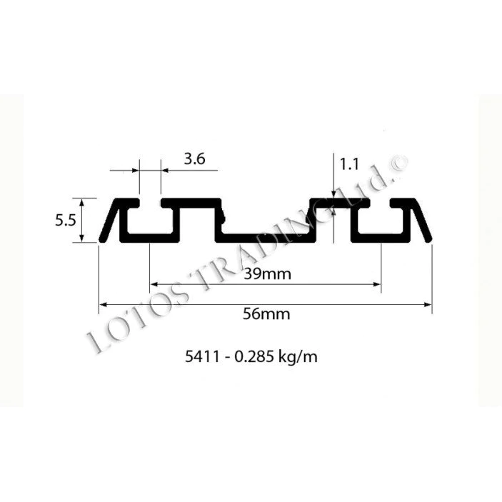 22.254.10 Долна двойна релса черна
