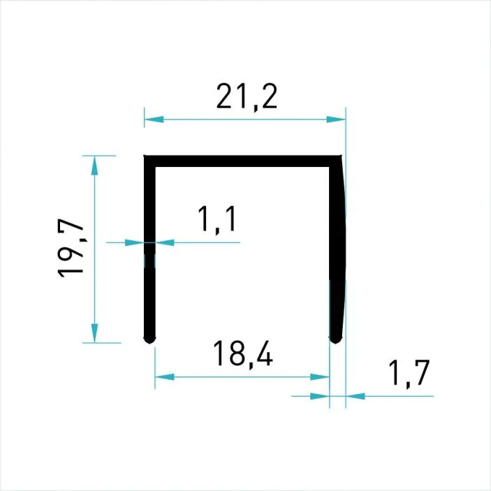 22.500.05 Кант-дръжка 2,8 мат хром