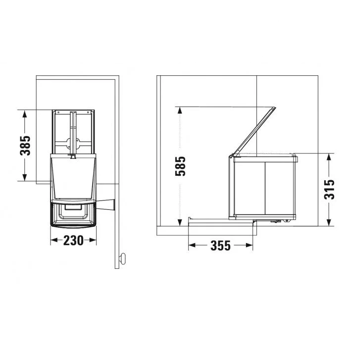 19.100.35 Кош за вграждане 12L