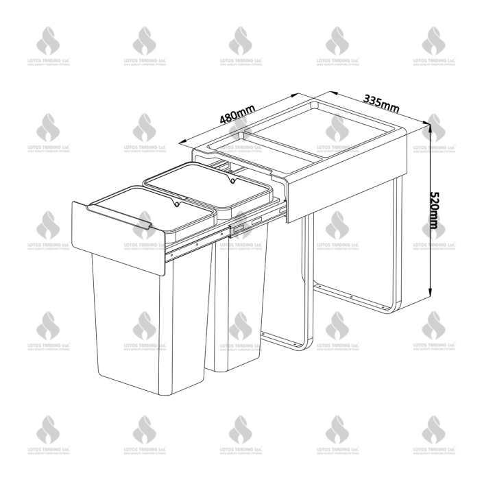 19.100.57 Кош за вграждане 52л