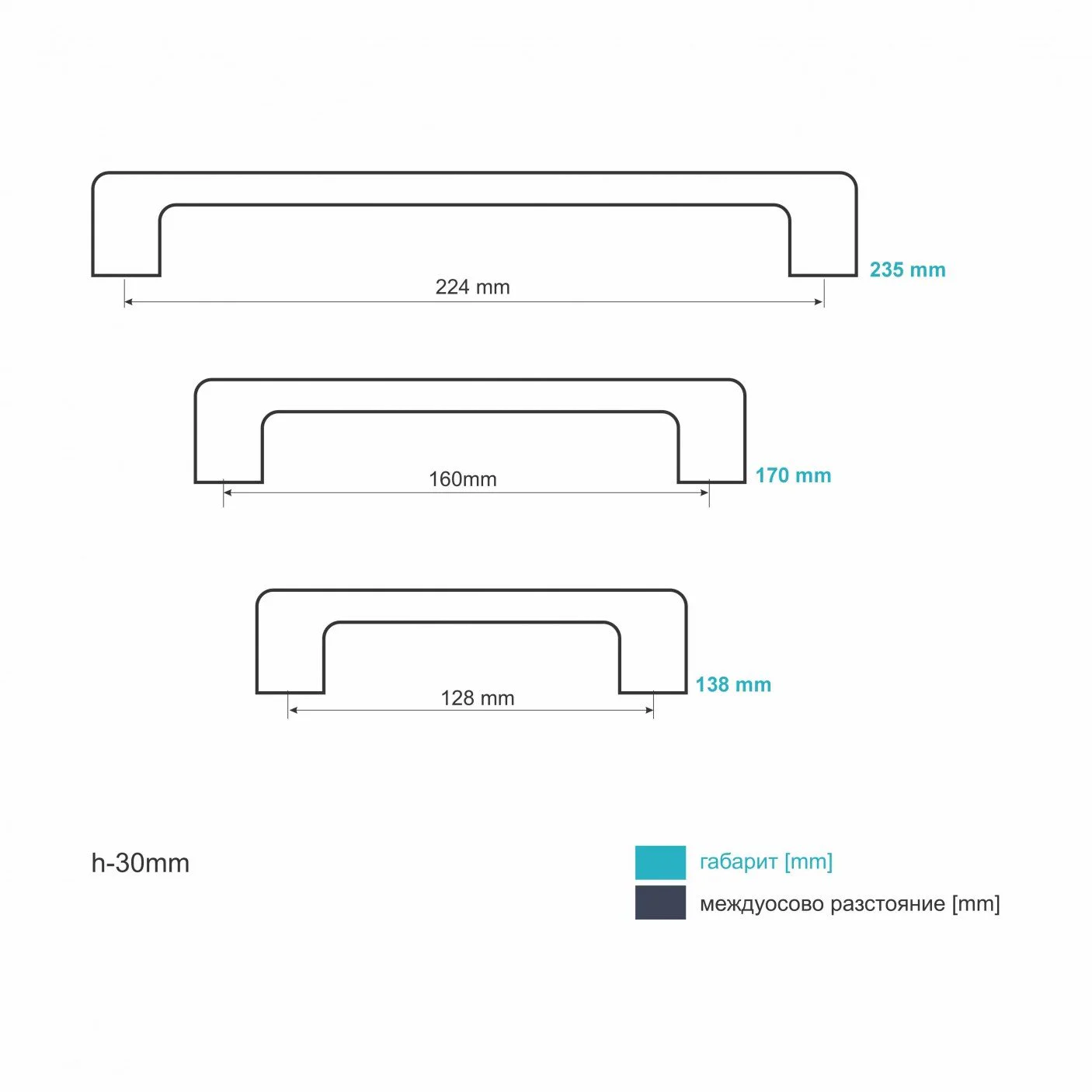 13.500 Дръжка IVENTO K 500 черно мат