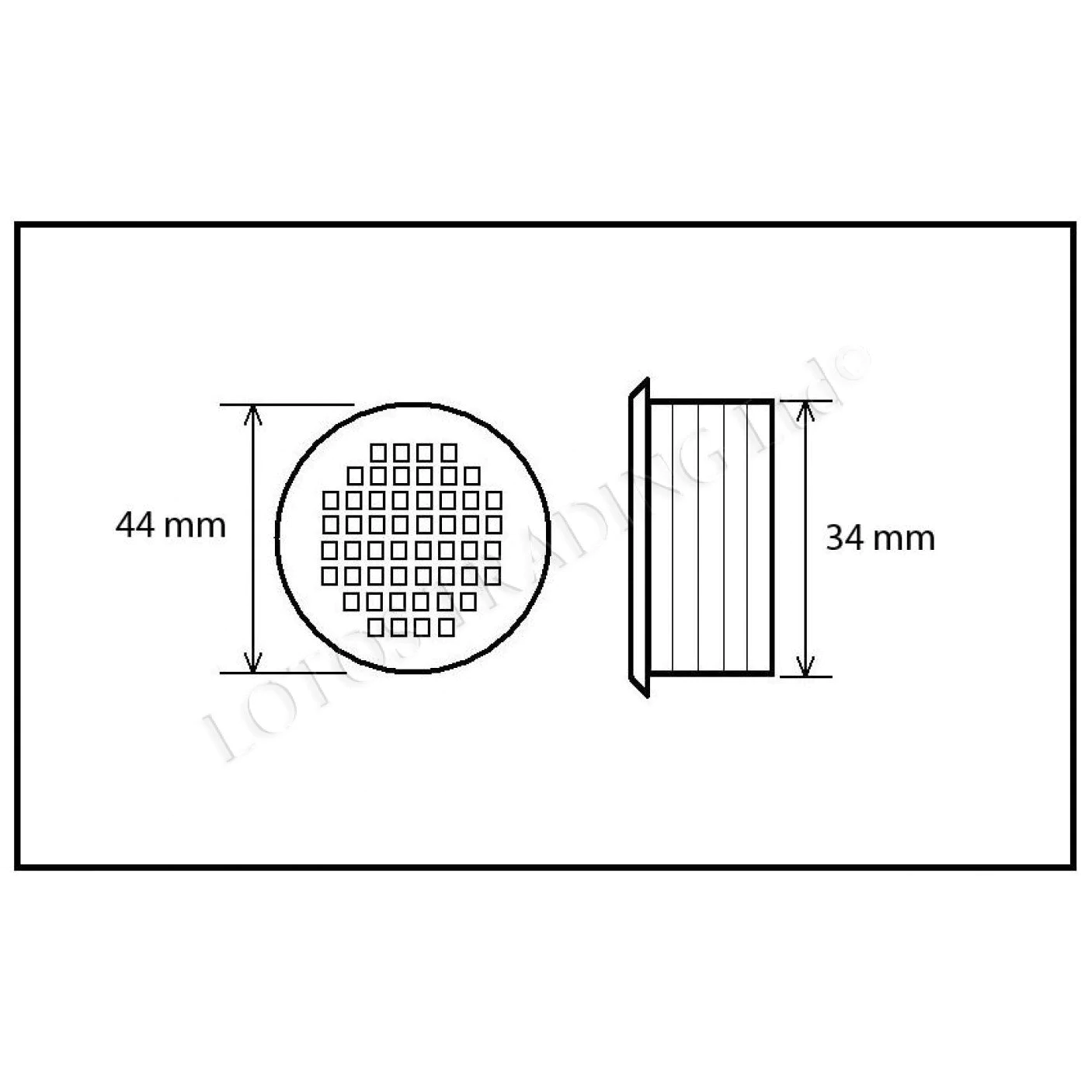 30.260.01 Пластмасова решетка Ф34mm бяло